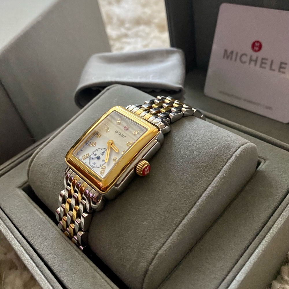 ✨ Authentic Michele Watch ✨ Deco Mid Diamond Dial Watch